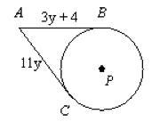 AB and AC are tangent. Find AB-example-1