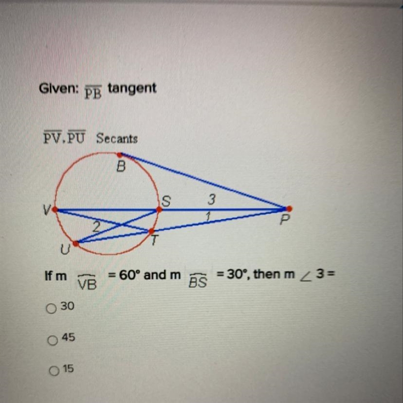 If m vb = 60 and m bs =30 then m 3 =. 30 45 15-example-1