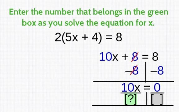 What is the answer to 2(5x+4)=8-example-1