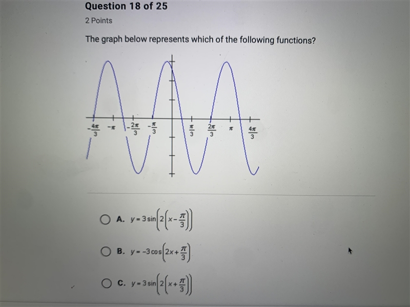 The graph below represents which of the following functions?-example-1