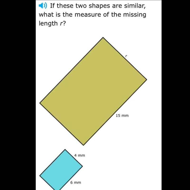 If these two shapes are similar, what is the measure of the missing length r?-example-1