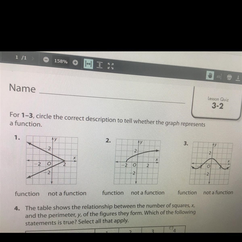 Which is a function and which one isn’t. please help me i need to get this done please-example-1