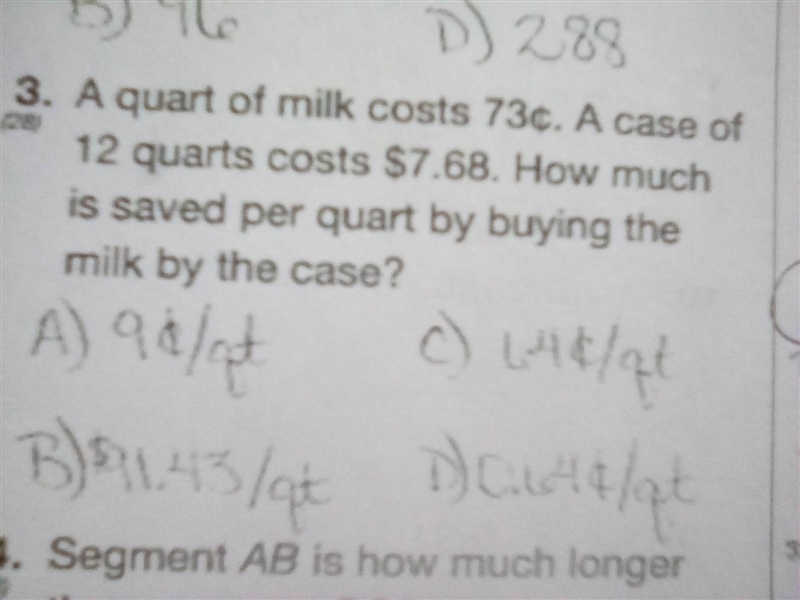 Please help will mark brainy A) 9¢/qt B) $91.43¢/qt C) 64¢/qt D) 0.64¢/qt-example-1