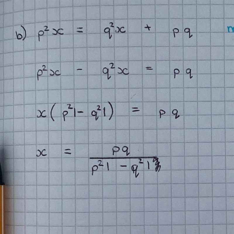 Can someone check this and see if ive done it right? making x the subject of the equation-example-1