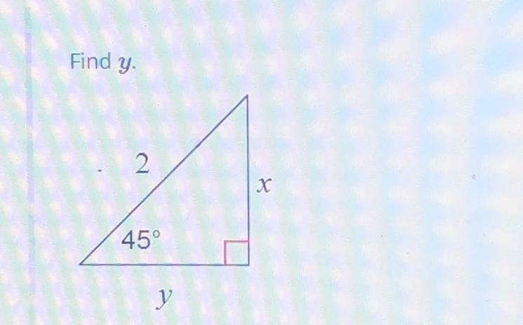 Find y. A. √2/2 B. 4 C. √6/2 D. √2-example-1