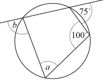 Find the measure of b. A. 105 B. 100 C. 75 D. 80-example-1