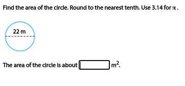 Find the area of the circle. Round to the nearest tenth. Use 3.14 for π.-example-1