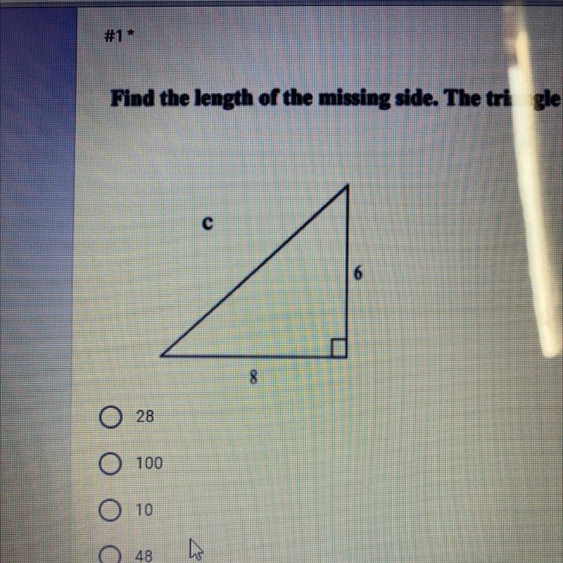 Find the length of the missing side. The triangle is not drawn to scale-example-1