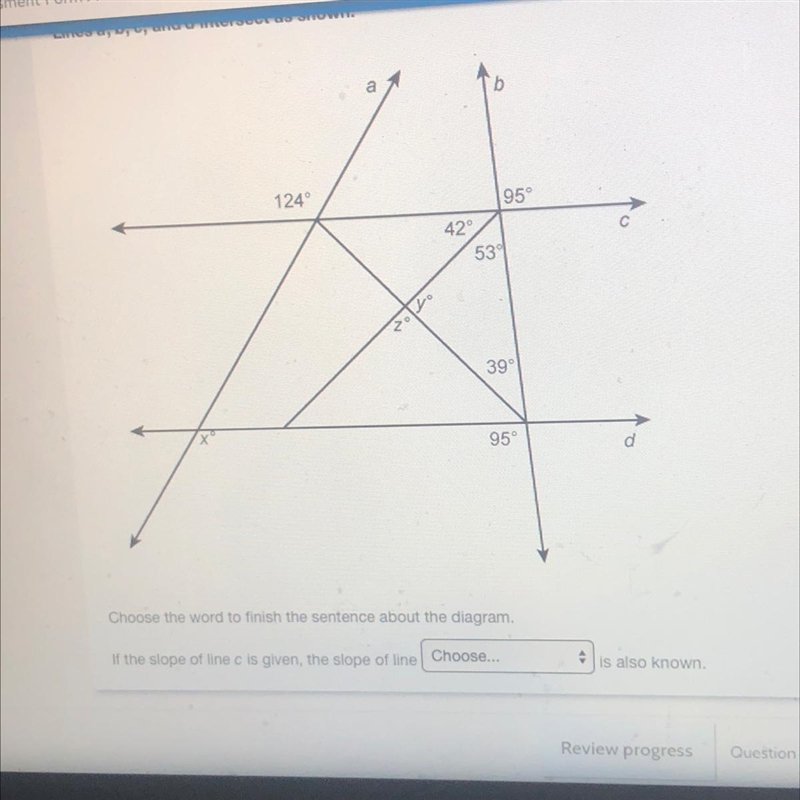 Lines a b c and d intersect-example-1