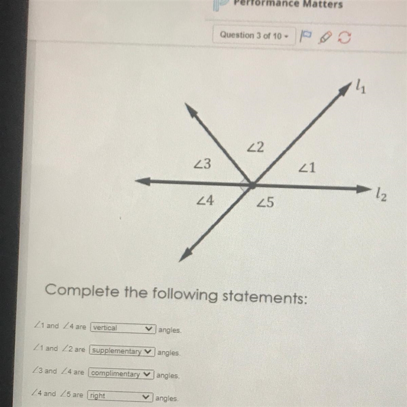 Is this correct? If not the answer choices are vertical, complementary supplementary-example-1