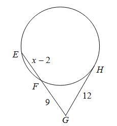 Find the measure of GE¯¯¯¯¯¯¯¯. A. 14 B. 20 C. 15 D. 16-example-1