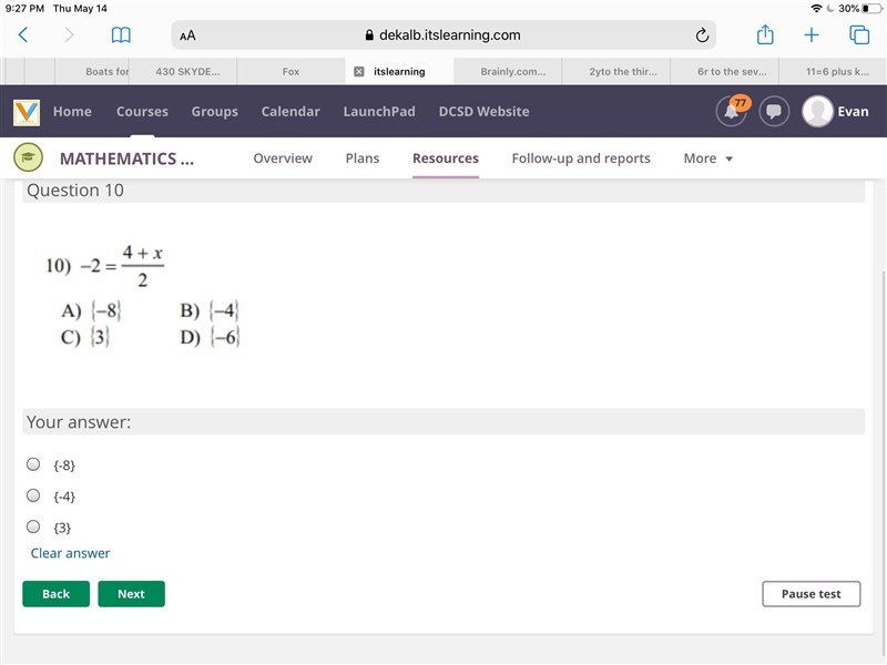 -2 equals 4+x divided by 2-example-1