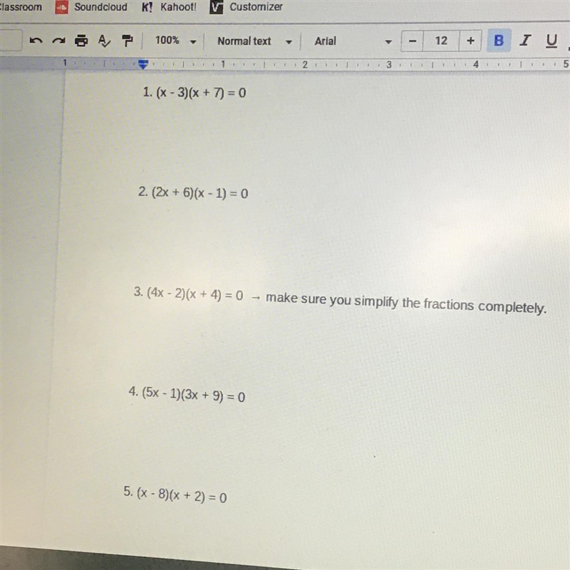 Use the zero product property to find the solutions below-example-1