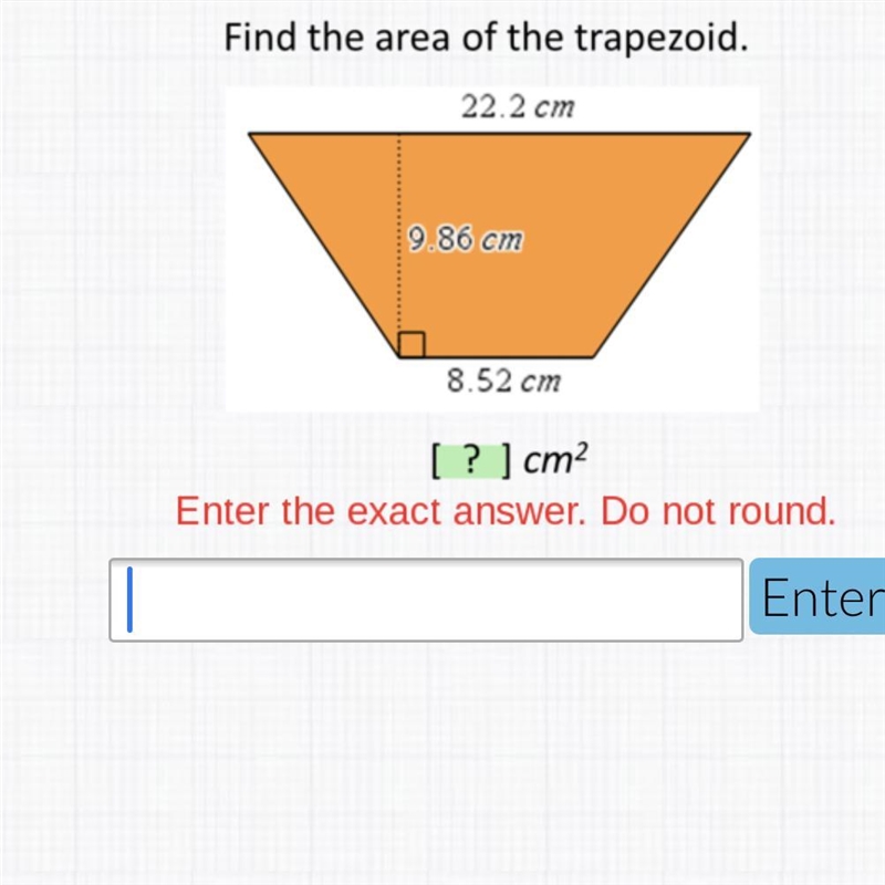 Find the area of the trapezoid. Please help!-example-1