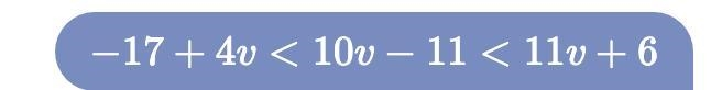 Given this inequality. please solve for v. If you can explain your steps.-example-1