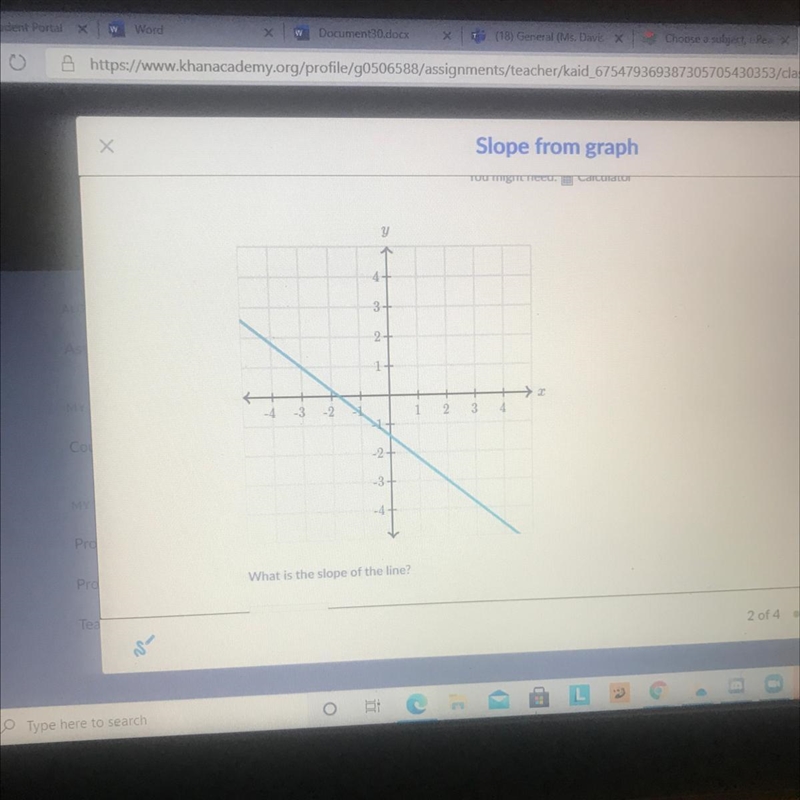 What is the slope of the line.-example-1