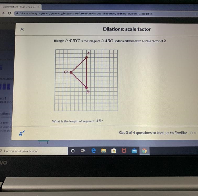 Triangle AA'B'C' is the image of AABC under a dilation with a scale factor of 2. What-example-1