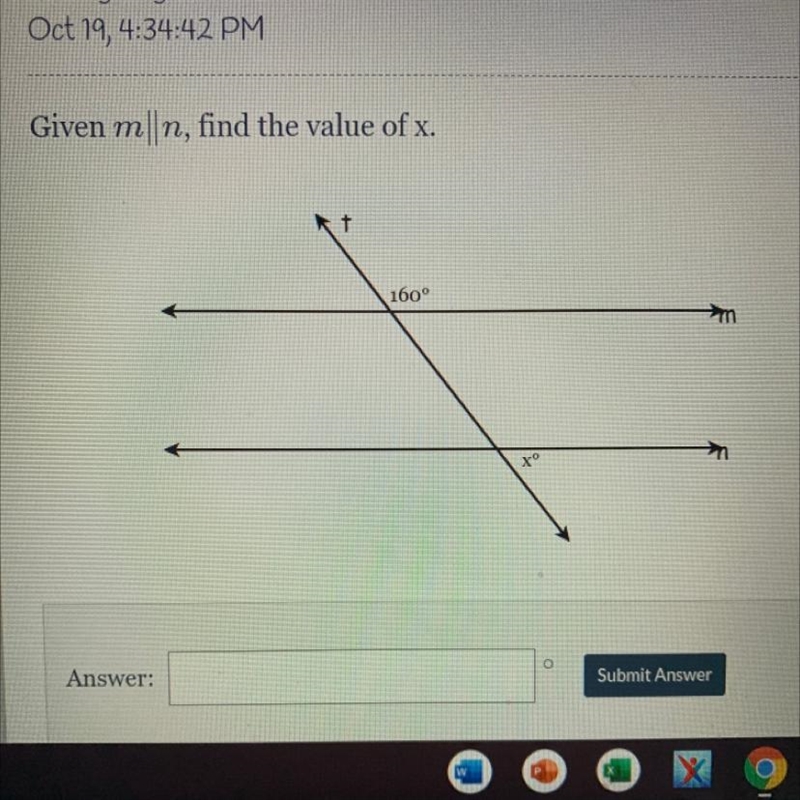 Given m||n, find the value of x.-example-1