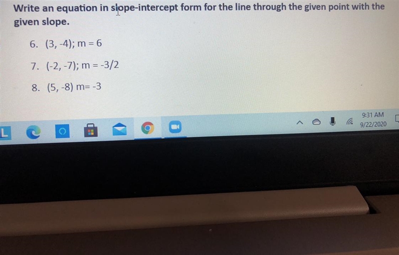 How do I write an equation in slope intercept form-example-1