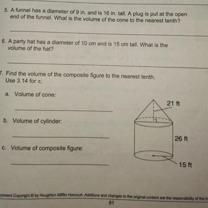 Find the volume of the composite figure to the nearest tenth. Use 3.14 for pi.-example-1