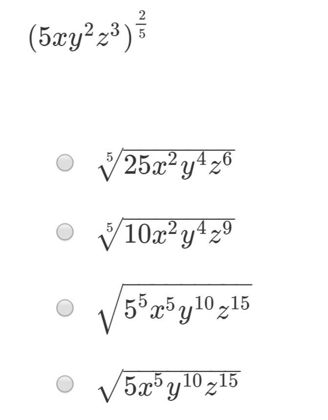 What is the expression in radical form?-example-1