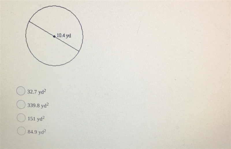 Find the area of each circle. Round to the nearest tenth. Meet some help with this-example-1