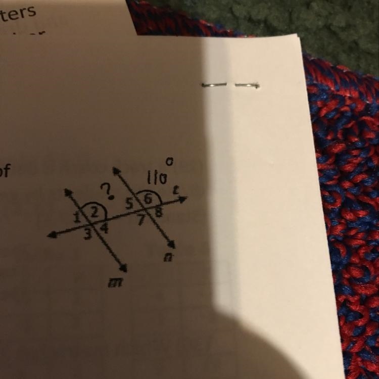 In the diagram, Transversal T intersects parallel lines m and n. If the measure of-example-1