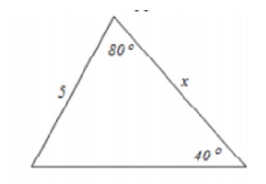 Determine the approximate value of x. 2.045 3.264 6.736 not enough information-example-1