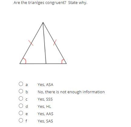 Are the triangles congruent? State why.-example-1