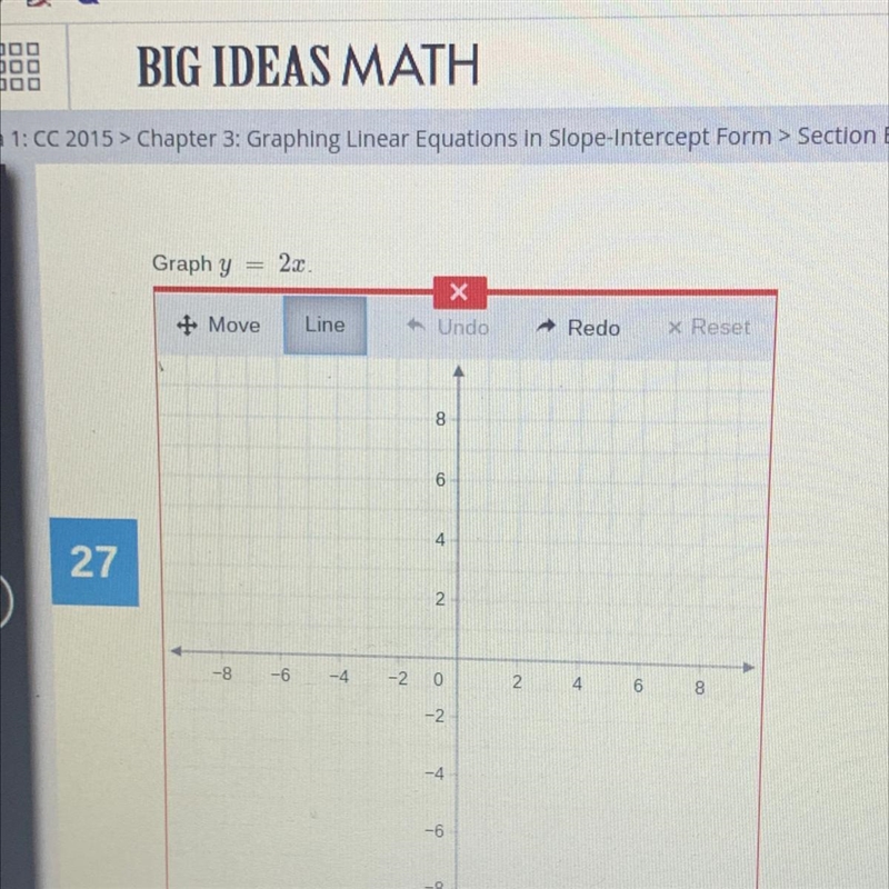 Graph y=2x Please help meeee-example-1