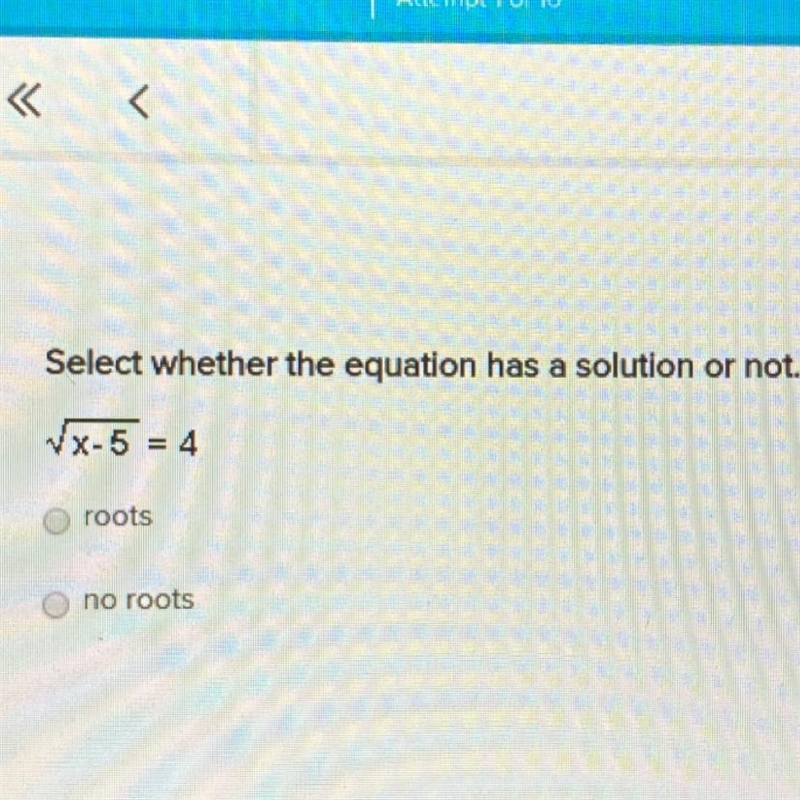 Select wether the equation has a solution or not-example-1