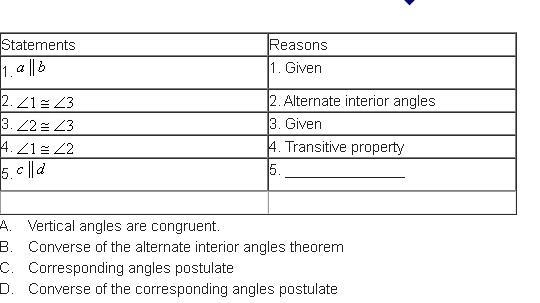 Determine the missing reason in the fifth line of the following proof.-example-2