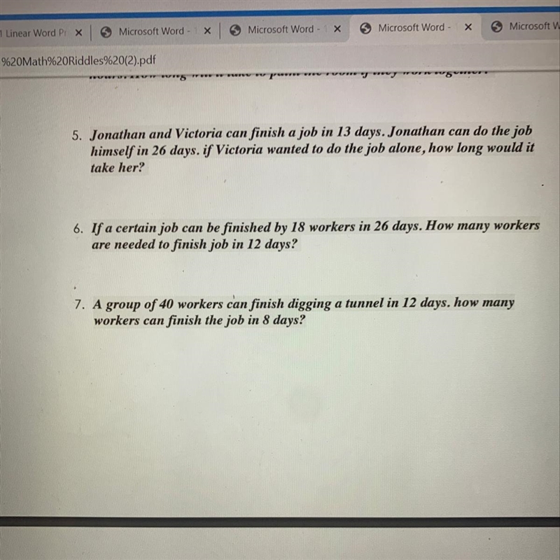 5. Jonathan and Victoria can finish a job in 13 days. Jonathan can do the job himself-example-1