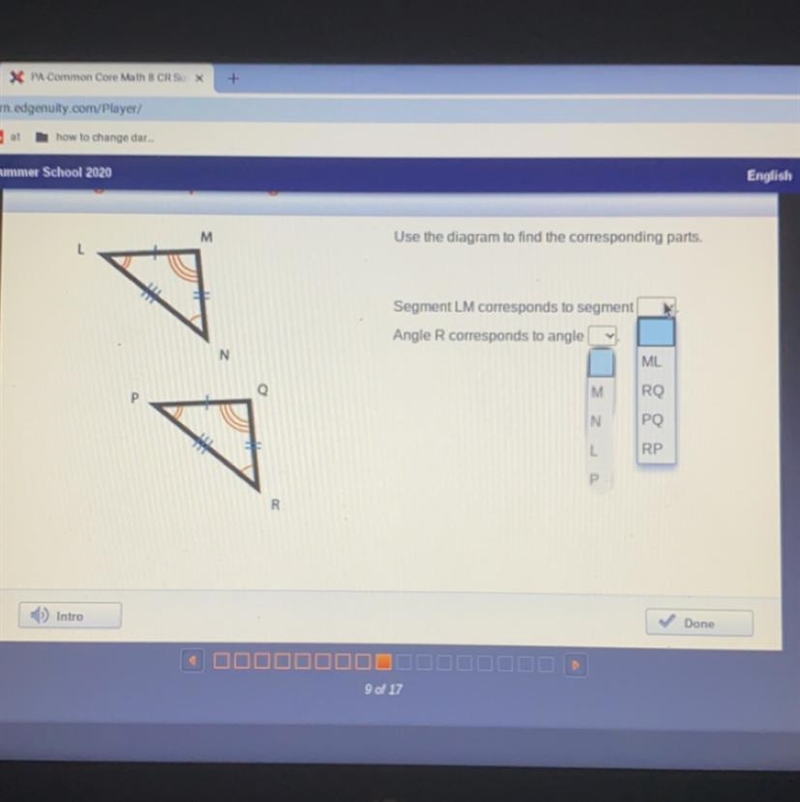 Use the diagram to find the corresponding parts.-example-1