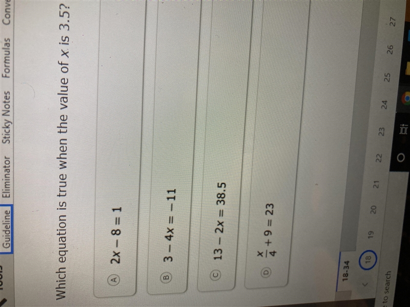 Which equation is true of x is 3.5-example-1