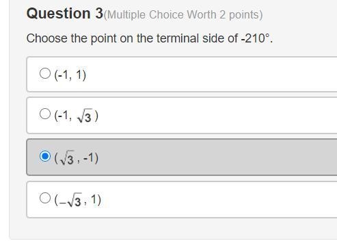 Choose the point on the terminal side of -210°.-example-1