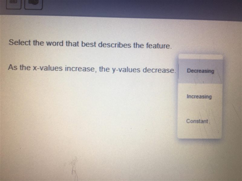 As the x-axis increases, the y-values decrease-example-1