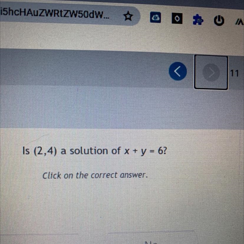 Is (2,4) a solution of 3x - y = 2?-example-1