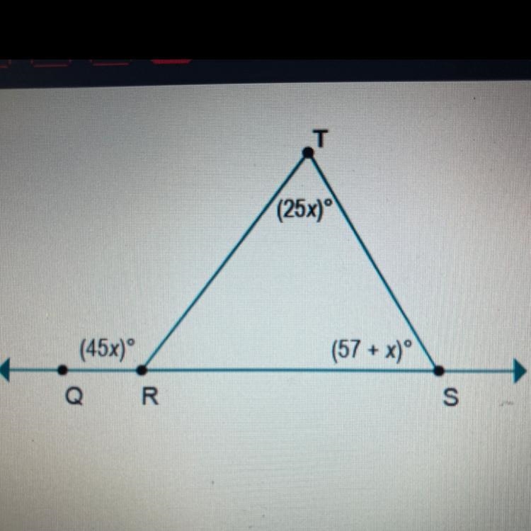 Triangle TQRS Find the value of x. O x = 2 O x = 3 O x= 33 O x= 52-example-1