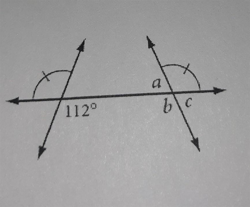 Find the measure of all the missing angles-a,b,c​-example-1