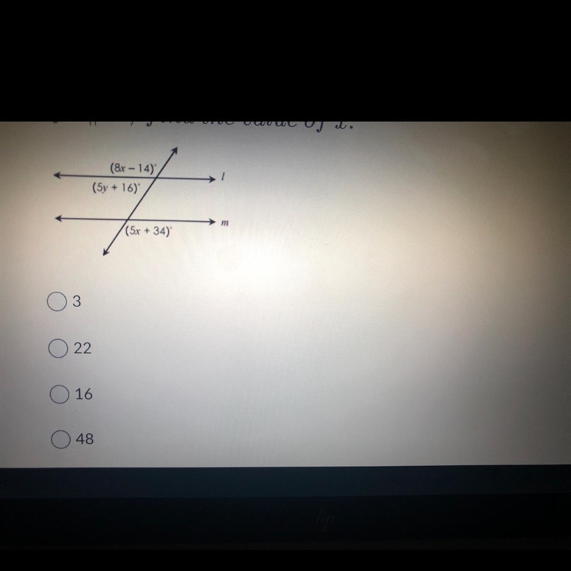 If I || m, find the value of x.-example-1