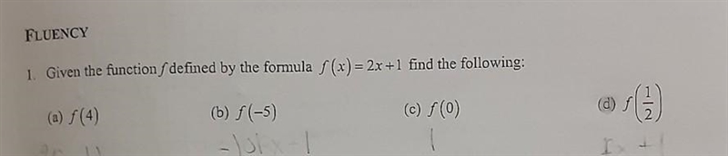 Given the functionſ defined by the formula f(x) = 2x +1 find the following:​-example-1