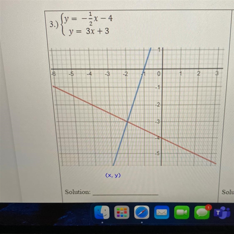 solving systems of equations by graphing/given the system of equations and their graphs-example-1