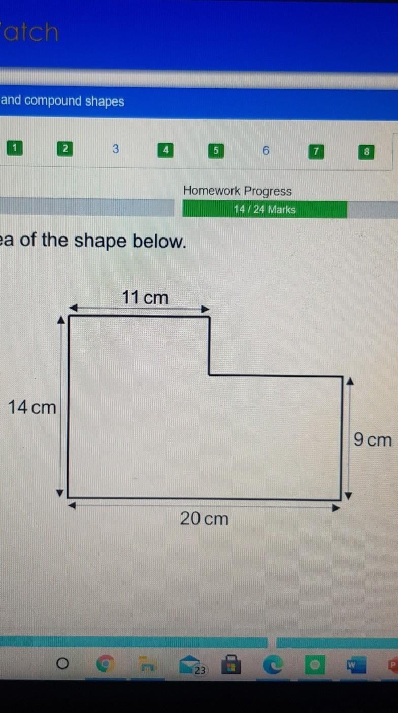 Find the area of the shape below.​-example-1