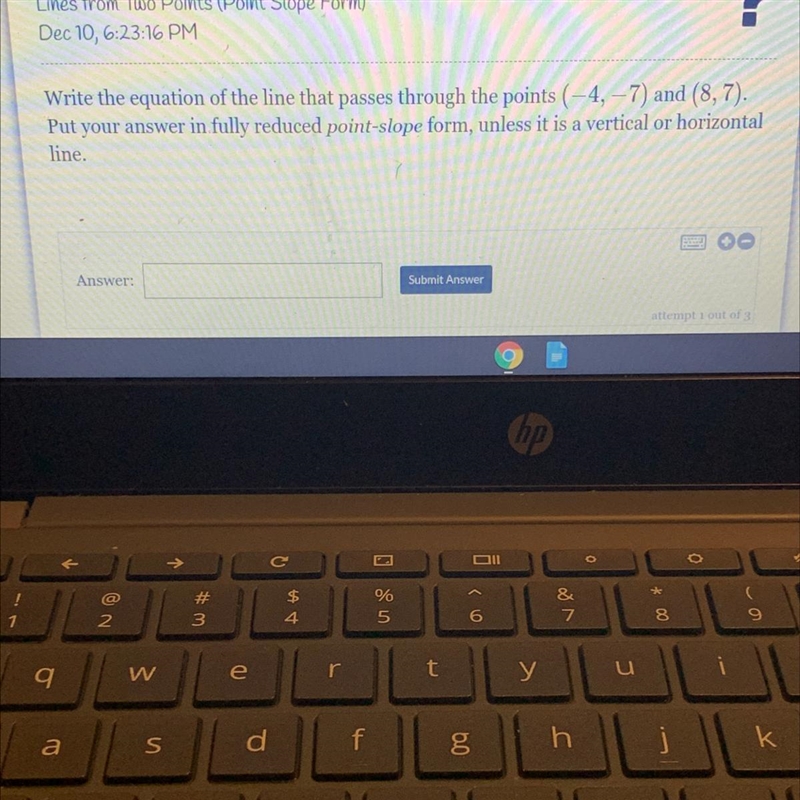 What is the slope of the line that passes through the points (-4,-7) and (8,7). Put-example-1