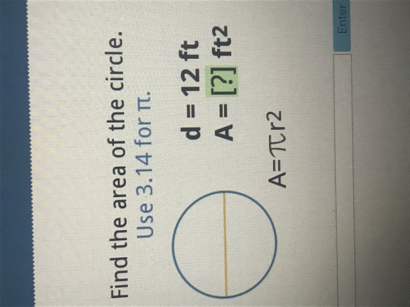 Find the area of the circle-example-1