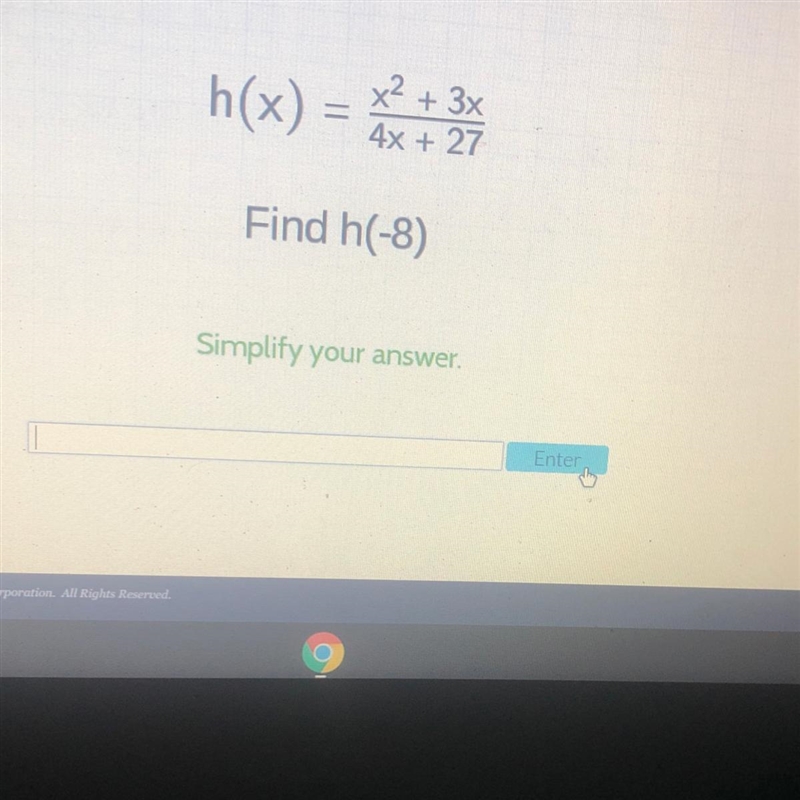 Find h(-8) , pls n simplify-example-1