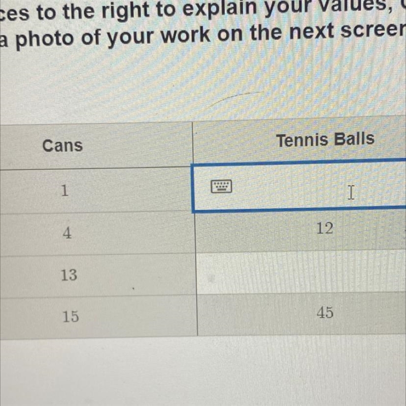 The table shows a relationship between the number of tennis balls that fit into a-example-1