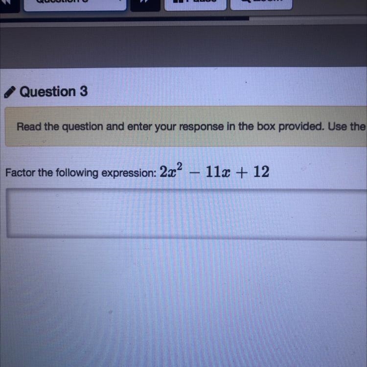 Factor the following expression 2x^2 - 11x+12-example-1