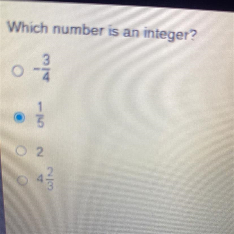 WHIch number is an integer-example-1